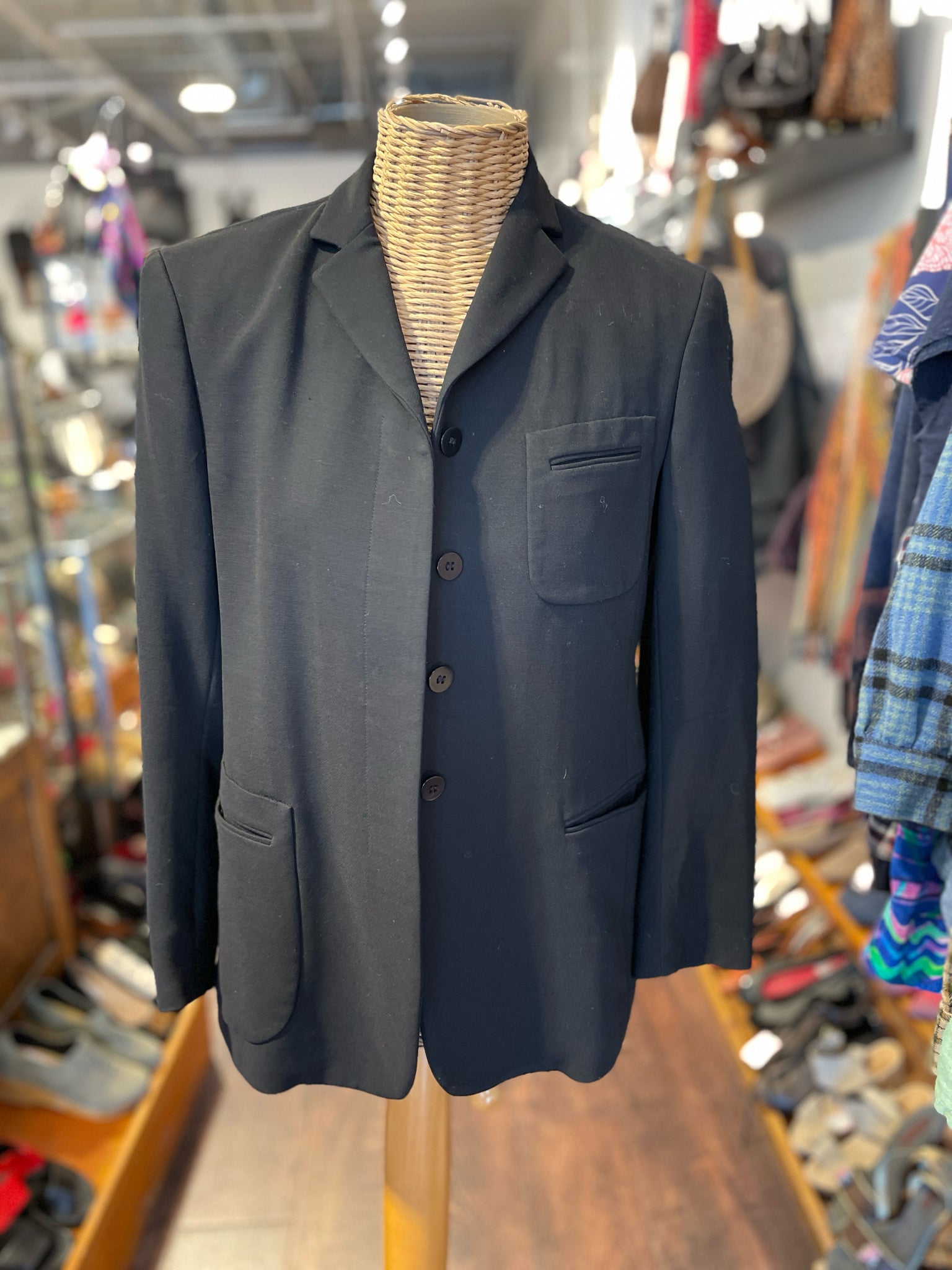 Donna Karan Black Wool Blend Gently worn Blazer, Size 4