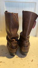 Load image into Gallery viewer, FRYE Brown Leather harness boot, Size 7.5
