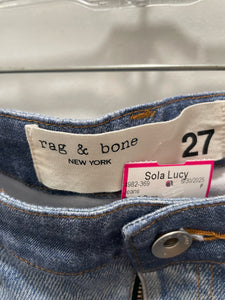 Rag & Bone Blue Cotton Blend Patch patchwork skinny Jeans, Size 27
