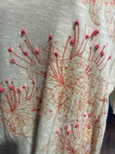 Load image into Gallery viewer, Krista Larson Beige and pink Cotton Floral Short sleeve oversized Top, Sized L
