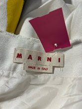 Load image into Gallery viewer, Marni white,black&amp;yellow Cotton brush strokes Wrap aroud waist frayed Skirt
