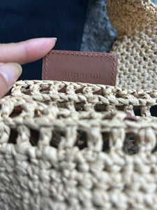 Saint Laurent Natural Raffia Logo Large Purse, duster included