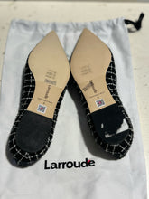 Load image into Gallery viewer, Larroude Black &amp; White Embellished flat Shoe, Size 6
