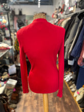 Load image into Gallery viewer, SANDRO Tomato Red Viscose blend Ribbed cardigan Sweater, Size 4=XL
