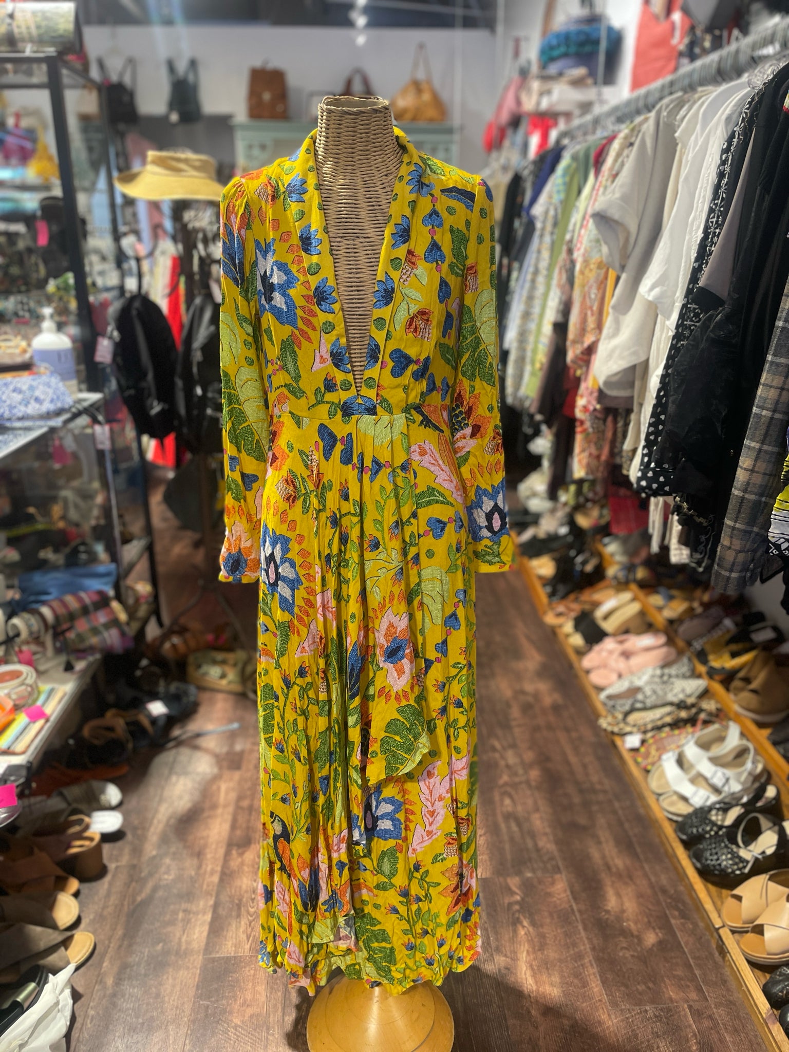 chinese dress ladies Yellow Cross Over Maxi Dress main image 1