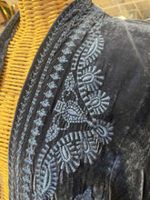 Load image into Gallery viewer, Johnny Was Blue Velvet long layering embroidered Top, Size M
