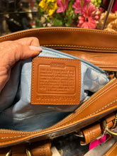 Load image into Gallery viewer, Coach cognac Leather turn lock clasp Purse, Gently worn inside
