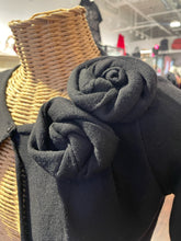 Load image into Gallery viewer, Moschino Cheap&amp;Chic Black Wool flower Cropped cardigan Sweater, Size S

