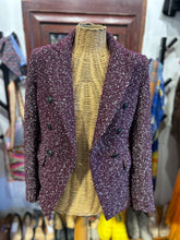 Load image into Gallery viewer, Rag &amp; Bone Violet Wool Blend Tweed Buttons shoulder pads Blazer
