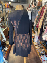 Load image into Gallery viewer, phillip lim black, white, orange Feathers buckled sleeves Dress
