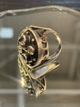 Load image into Gallery viewer, Silver Sterling semi precious stone "Mask" Ring, Size 8
