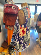 Load image into Gallery viewer, Zuri purple, grey multi coton &amp; poly Patchwork Button up Sleeveless Top, Size M
