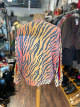 Load image into Gallery viewer, Aviator Nation Orange &amp; Black animal velvet trim Sweatshirt, Size M
