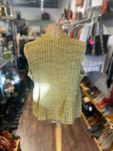 Load image into Gallery viewer, Akihiko Izukura Yellow Crinkle open Sleeveless Top, Size M/L
