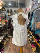 Load image into Gallery viewer, Tory Burch White Cotton Ruffle Top, Size 6
