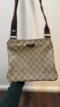 Load image into Gallery viewer, GUCCI Brown canvas leather GG crossbody Purse, AS IS condition
