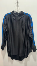 Load image into Gallery viewer, adidas Blue &amp; Black Polyester pleated blue stripe oversized Top
