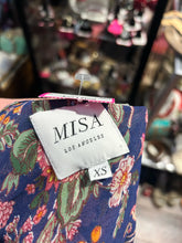 Load image into Gallery viewer, MISA Blue &amp; pink Poly Floral sheer Dress
