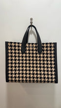 Load image into Gallery viewer, Kate Spade Beige &amp; Black Houndstooth Tote Purse

