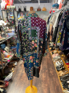 Johnny Was multicolor Silk Printed Dress, Size M