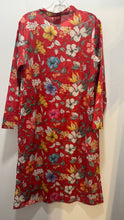 Load image into Gallery viewer, Frau Lau red multi Cotton tropical Long sleeve Dress, Size L
