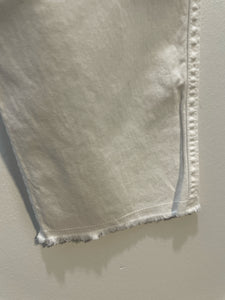 Nili Lotan White Cotton Cropped tapered Pant, Size 4