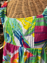 Load image into Gallery viewer, FARM Rio white &amp; multi Cotton Abstract Puffy Sleeve maxi Dress, Size S
