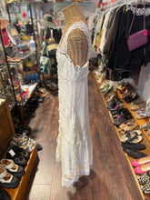 Load image into Gallery viewer, FARM Rio White poly &amp; viscose embroidered Button up Sleeveless Dress, Size M
