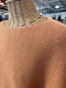 Santorelli orange/gold Virgin Wool solid Short sleeve Sweater, Size XS