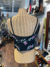 Load image into Gallery viewer, St. John Black, Multi Knit beaded floral Knit Top, Size S
