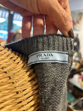 Load image into Gallery viewer, Prada Gray Cashmere Blend scalloped Snap Buttons back detail Sweater
