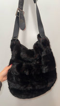 Load image into Gallery viewer, Patrizia Pepe Vintage brown and black Leather fur?  Large crossbody Purse
