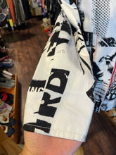 Load image into Gallery viewer, 38 purificacion garcia Black and white Algodon Newspaper Print w/red stitch Blazer, Size S/M
