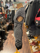 Load image into Gallery viewer, Alexander McQueen Black &amp; White Viscose Printed pleated accent bodycon Dress, Size XS
