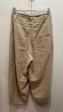 Load image into Gallery viewer, Ewa i Walla Tan &amp; Orange Linen Blend Pinstripe embroidered tapered Pant, Size XS
