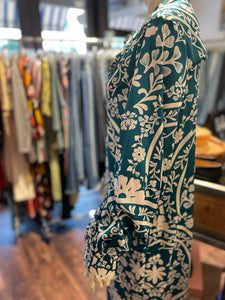 Andres Otalora seafoam Blend Floral Longsleeve maxi Dress