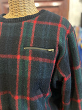 Load image into Gallery viewer, Ralph Lauren red and green Wool Blend Plaid zipper jumper Sweater
