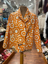 Load image into Gallery viewer, AndAndrea Orange &amp; White Cotton Swirl Jacket, Size M/L
