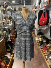 Load image into Gallery viewer, St John Black &amp; White Tweed raw hem Sleeveless Dress, Size 10
