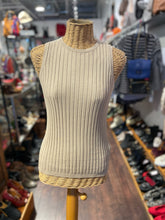 Load image into Gallery viewer, Allude Beige Cotton &amp; Silk Ribbed Sleeveless Top

