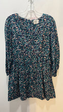 Load image into Gallery viewer, MIRTH Green &amp; Navy Cotton &amp; Silk Abstract Longsleeve Dress, Size M
