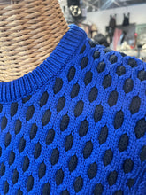 Load image into Gallery viewer, T Alexander Wang Blue &amp; Black Polypropylene &amp; Cotton Cable Knit Sweater, Size S
