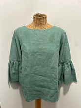 Load image into Gallery viewer, Megan Huntz Green Bell sleeve Top, Size L
