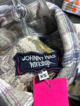 Load image into Gallery viewer, Johnny Was Workshop green, blue, pink Cotton Blend Plaid Floral Embroidery Top
