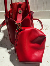 Load image into Gallery viewer, Remi &amp; Reid Red VEGAN Size Mini multi strap option Purse
