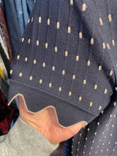 Load image into Gallery viewer, Ted Baker Blue &amp; Gold Viscose blend dotted lines NWT! Dress, Size 3=L
