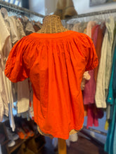 Load image into Gallery viewer, Ulla Johnson Orange Cotton shortsleeve cropped Top, Size 2
