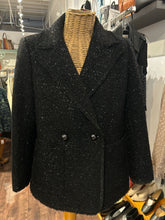 Load image into Gallery viewer, Kate Spade Black Blend sparkly Silver Hardware Blazer
