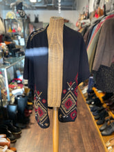 Load image into Gallery viewer, Johnny Was Black embroidery Poncho Sweater, Size XS

