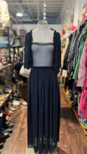 Load image into Gallery viewer, WRAY Navy Mesh sheer AS IS Maxi Dress, Size S
